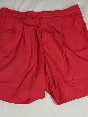 Di Fini Vintage Men’s Solid Pink Coral Golf Shorts Size 40 Adjustable Waist Flaw